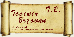 Tešimir Brzovan vizit kartica